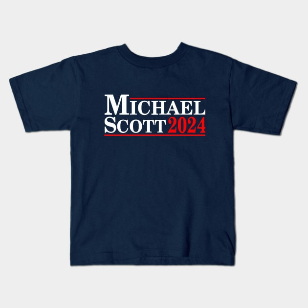 Michael Scott for President 2024 Kids T-Shirt by GloriousWax